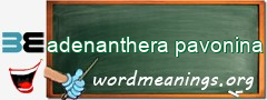 WordMeaning blackboard for adenanthera pavonina